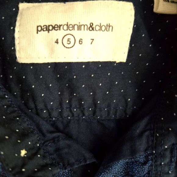 EC PAPER DENIM & CLOTH 100% COTTON SHORT SLEEVE BUTTON UP SHIRT SZ. 5 - Picture 3 of 5